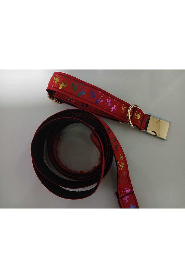 Unicorn Tasma Ve Gezdirme Kayışı Set. Ayarlanabilir Ebatta Köpek Tasması. Eni 2.5 Cm 4 RENK ŞEÇENEĞİ - 3
