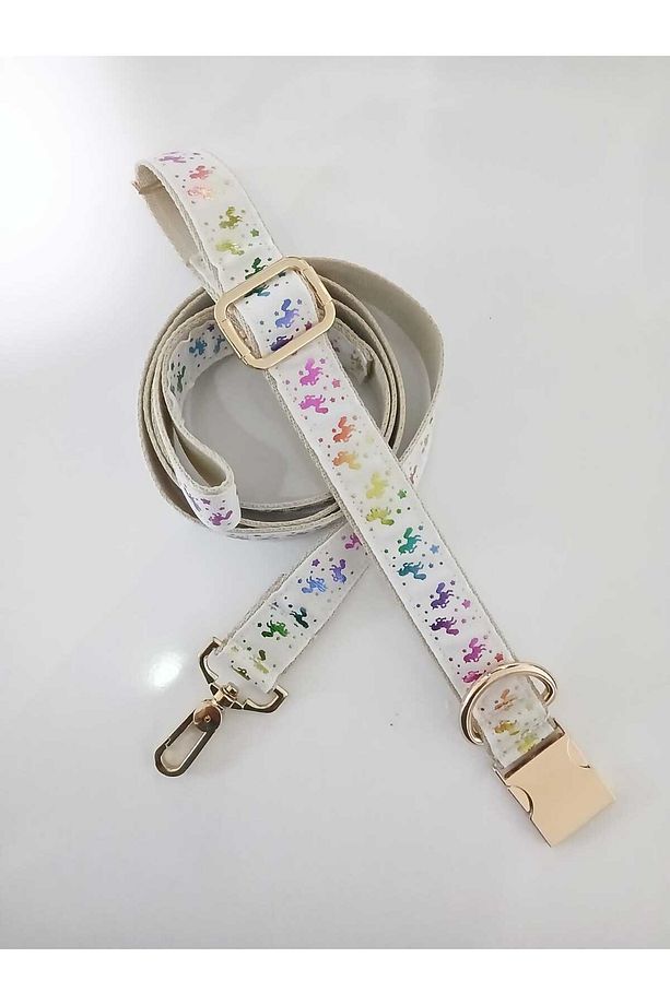 Unicorn Tasma Ve Gezdirme Kayışı Set. Ayarlanabilir Ebatta Köpek Tasması. Eni 2.5 Cm 4 RENK ŞEÇENEĞİ - 1