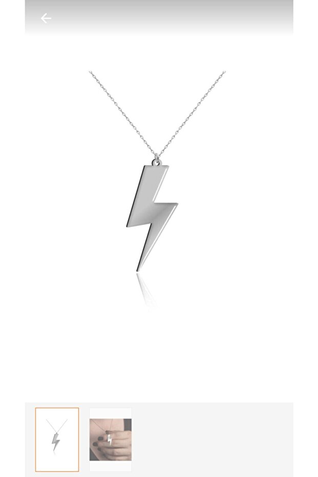 Gümüş Şimşek Kolye - 1