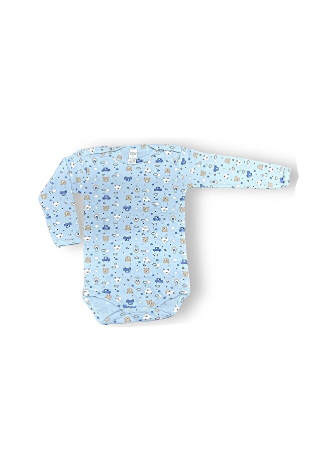 Patterned Snap-Fasten Long-Sleeved Bodysuit for Babies from 0/3 Months to 4 Years Old