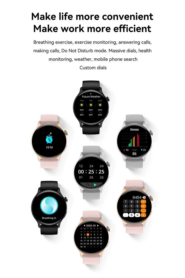 Watch Vn4 Alpha Mini 42 Mm Android Ve Ios Tüm Akıllı Telefonlar Ile Uyumlu 3 Kordonlu Akıllı Saat - 3