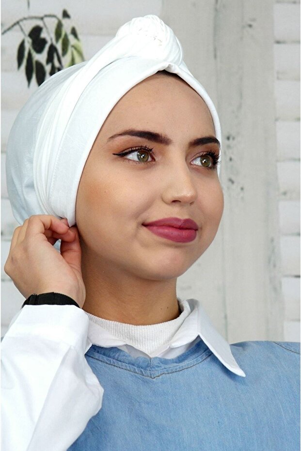 شال بونيه خارجي بلون سادة من دبي - 4