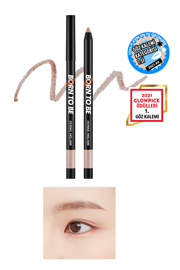 30 Hours Long Lasting, Non-Smudging, Gel Eye Pencil with Sharpener Eye Pencil Well Done (Crystal Glass)