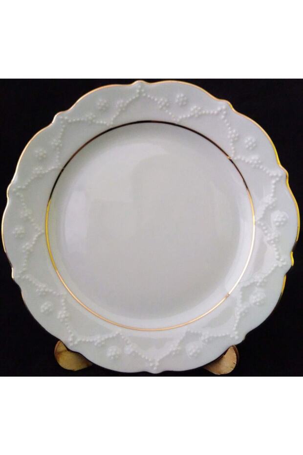 Gilded Flat Cake Plate 20 cm Set of 6