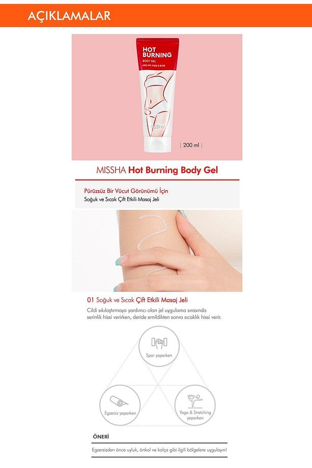Sıcak&Soğuk Çift Etkili Sıkılaştırıcı Masaj Jeli 200ml Hot Burning Body Gel - 2