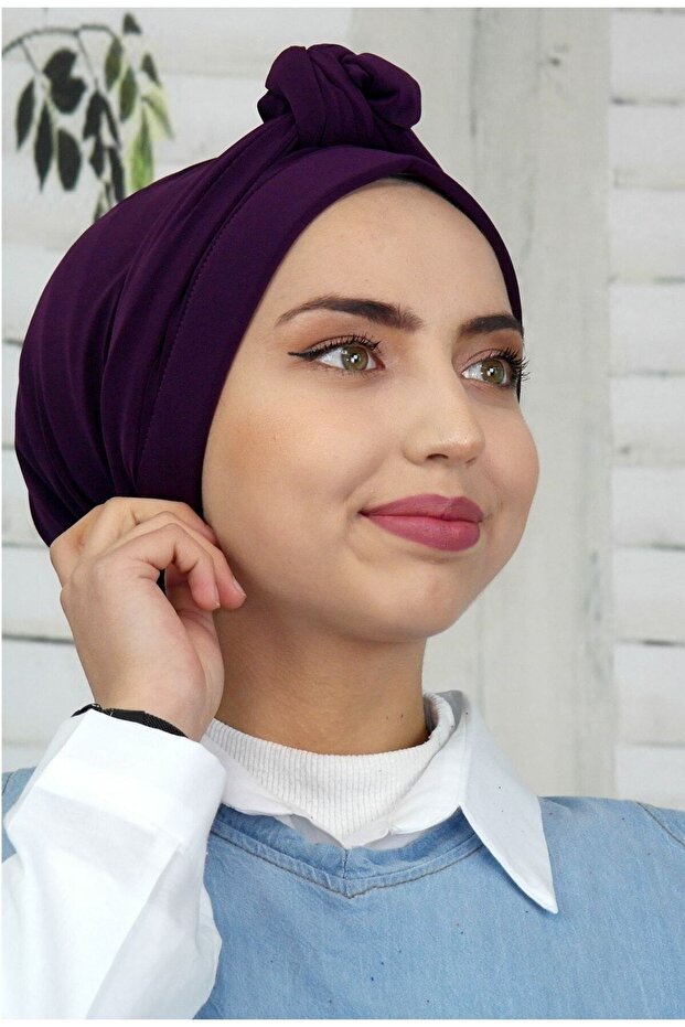 شال بونيه خارجي بلون سادة من دبي - 3