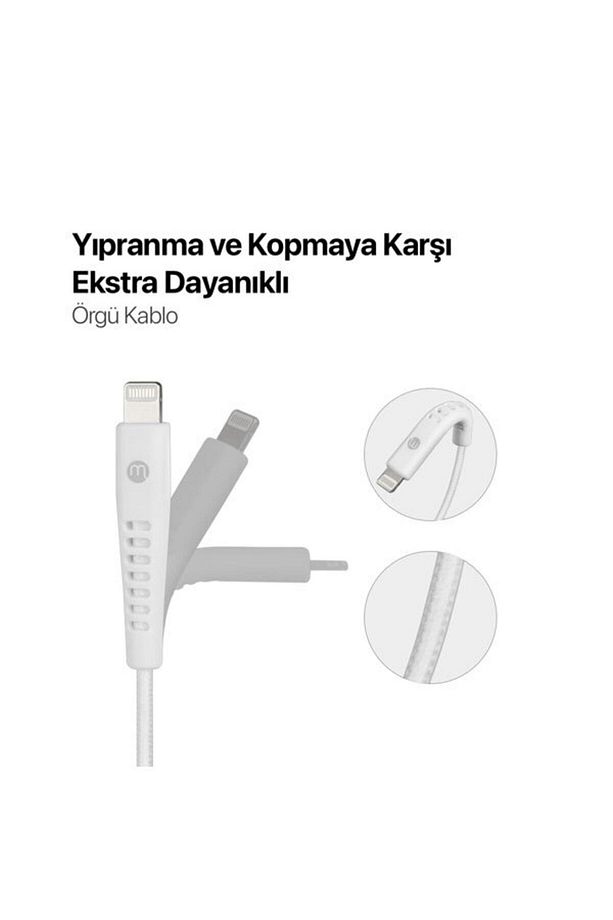 by ttec 3A/27W Hızlı Şarj Destekli Ekstra Dayanıklı 200cm USB-C -iPhone Lightning Şarj Kablosu - 4