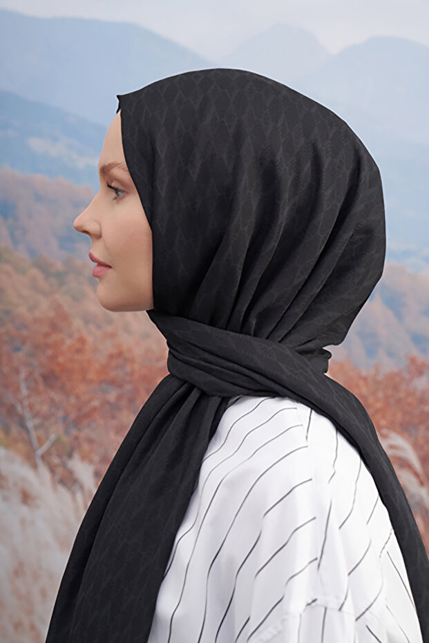Cotton Monogram a Pattern Swallow - Black - 4