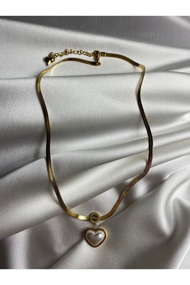 Çelik Kolye Kalp Şekilli - 1