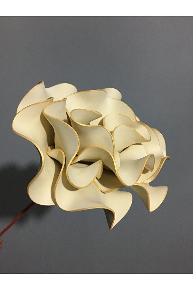 Decorative Handmade Luxury Latex Eva Artificial Flower - Gold Gilded Cream - Foam Flower