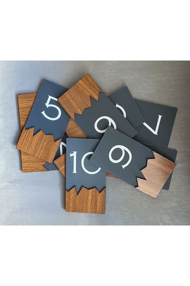 Wooden Serisi Dikey Kendinden Yapışkanlı Kapı Numarası -9 - 5