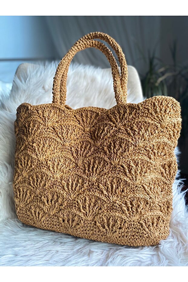 Midye Hasır Çanta - 1