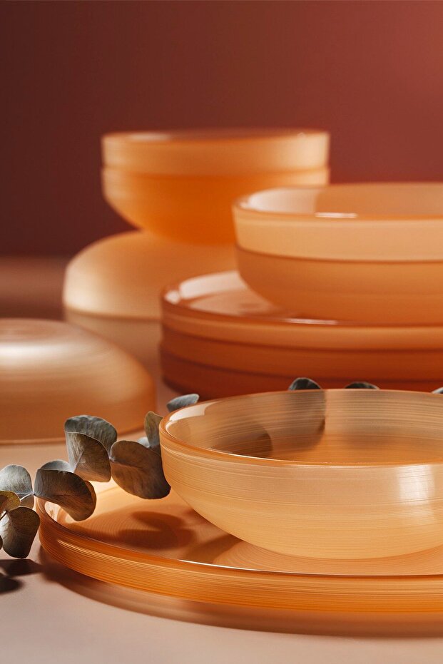 Circle Salmon 18 Piece Dinnerware Set - 2