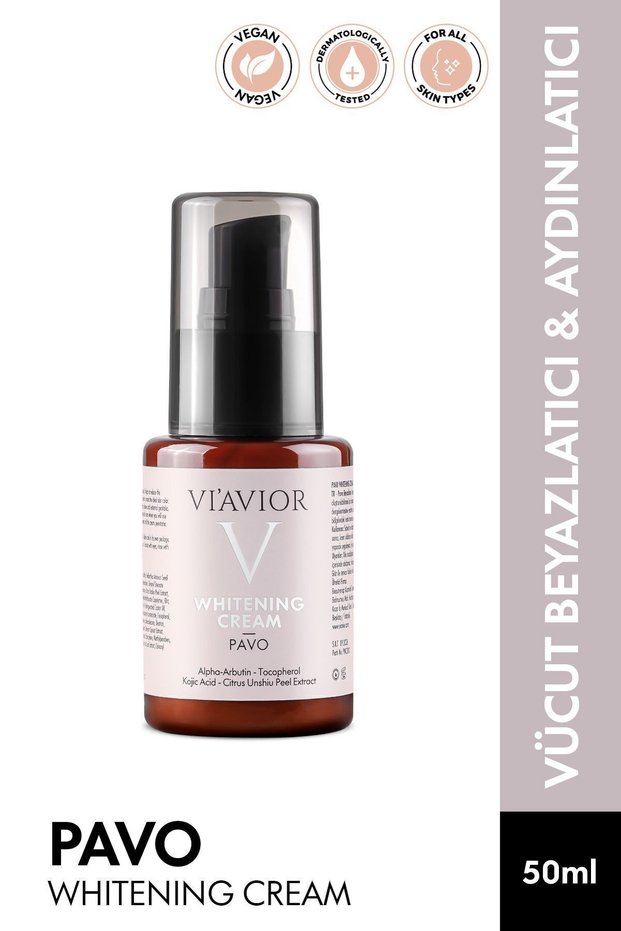 Pavo Whitening Body Blemish Cream Vegan Skin Whitening Tone Evening Brightening 50ml