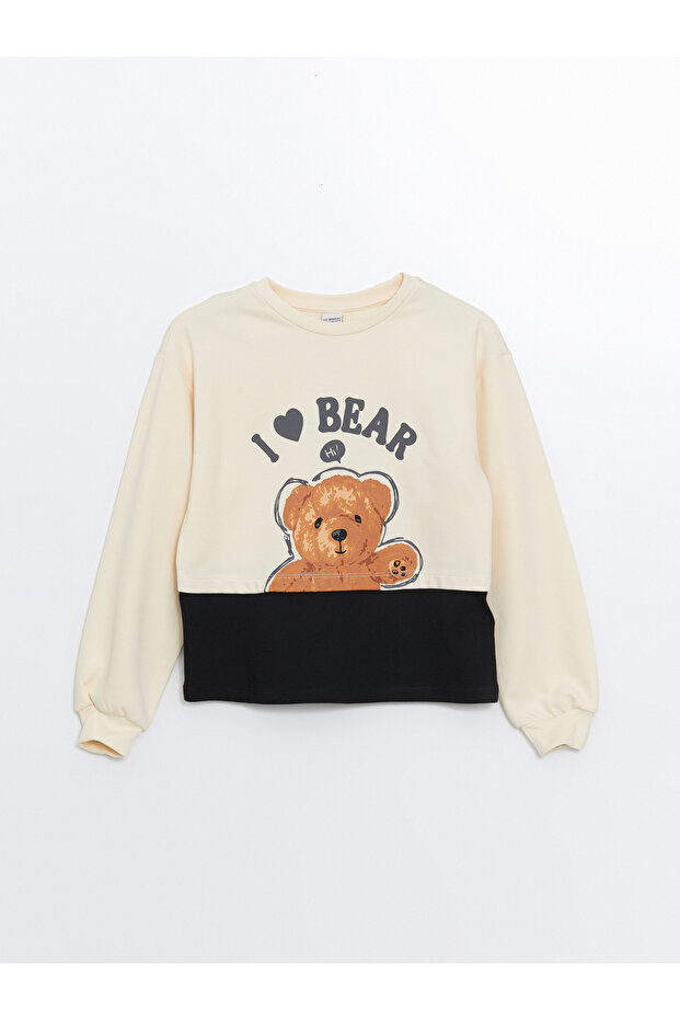 Bisiklet Yaka Kız Çocuk Sweatshirt Ve Şort Etek Daymark - 2