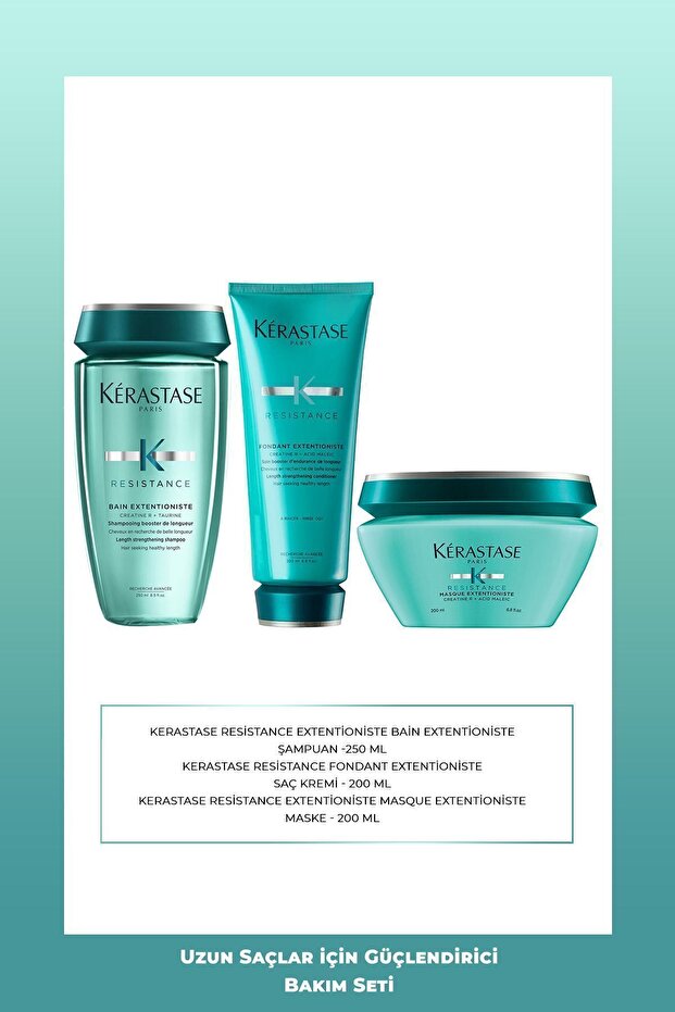 Kérastase Resistance Onarıcı Saç Kremi 200 ml & Saç Maskesi 200 ml + Şampuan 250 ml - 1