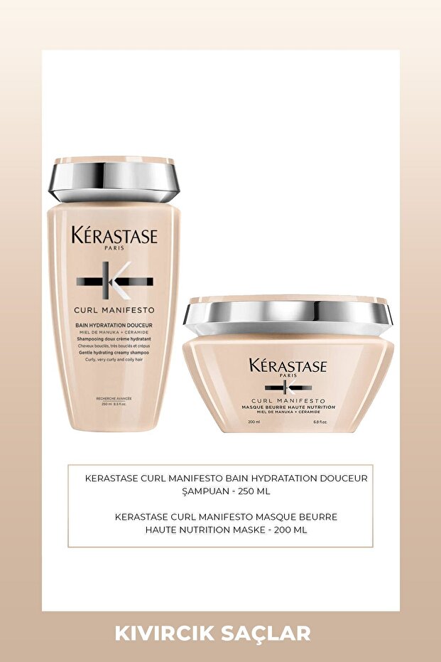 Kérastase Curl Manifesto Şampuan 250 ml & Kıvırcık Saçlar İçin Maske 200 ml - 1