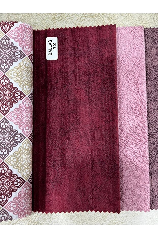 Dallas Poncho Series Red Imported Upholstery Fabric (BORDO)