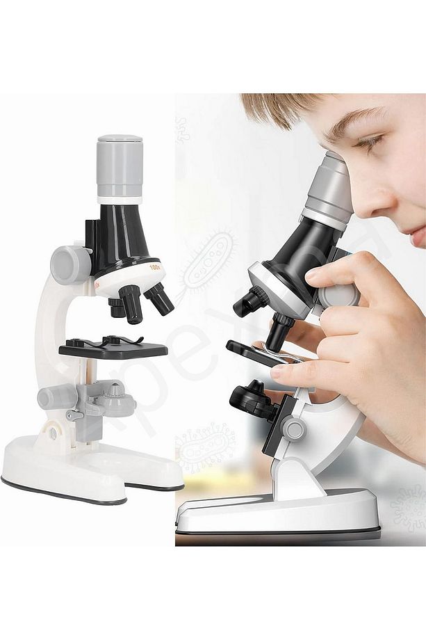 Işıklı Objektif 1200X Zoom Özellikli Mikroskop Eğitici Dahili Tüplü Oyuncak Bilim Seti - 4