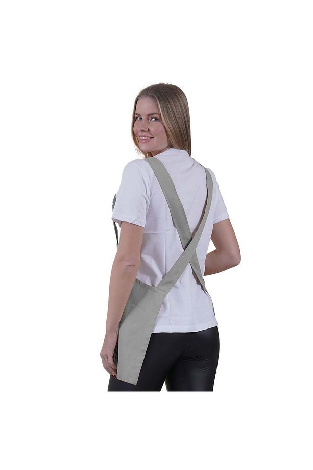 Gri Çift Cepli Basic Çok Amaçlı Önlük Apron Şef Barista Ressam İşçi  Mutfak Önlüğü - 8