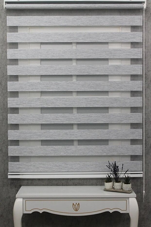 Gri Bambu Zebra Perde - 1