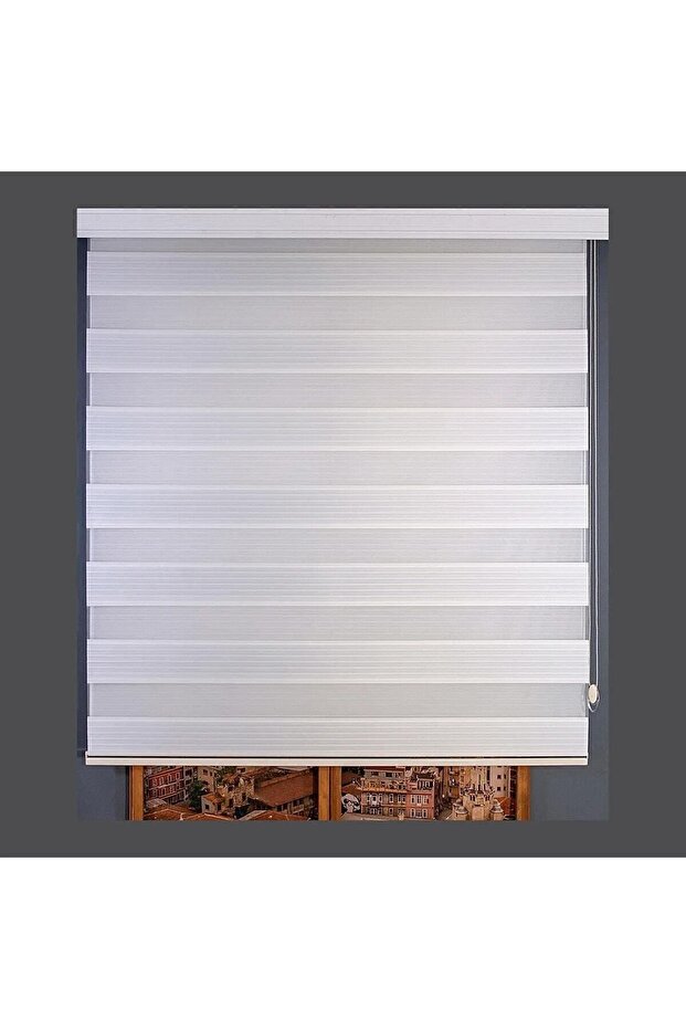 Geniş Pliseli Zebra Perde Stor Beyaz - 3