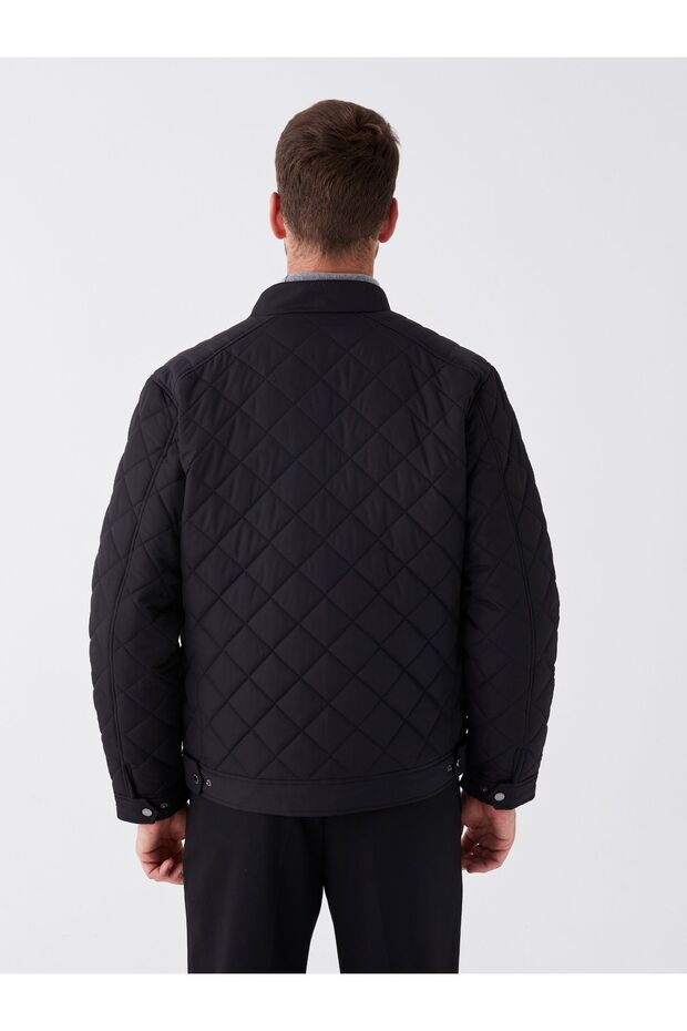 Kurtka puchowa męska - standardowy krój, kołnierz stójka - 6