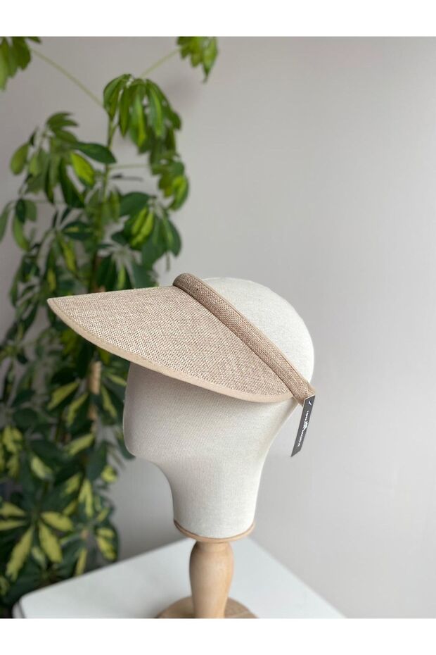 Women's Light Beige Visor Crown Hat