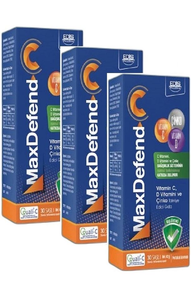 Maxdefend C Vitamini D Vitamini Ve Çinko 30 Saşe X 3 Adet - 1