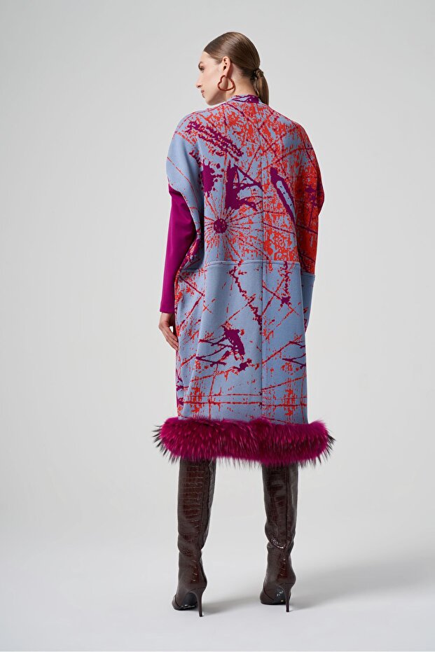 Kürklü Triko Kap - 4