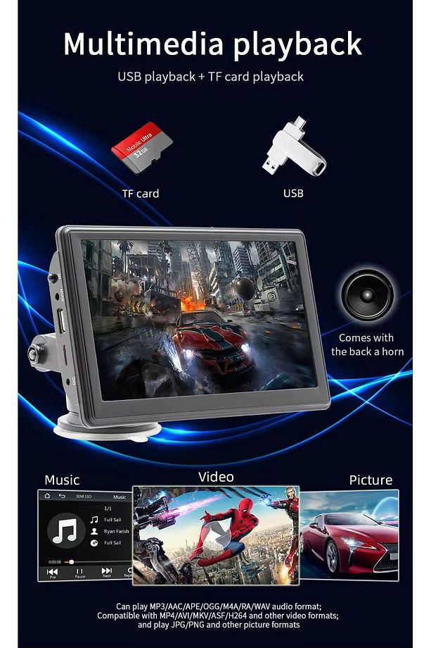 Tak Çalıştır Kablosuz Apple Carplay Ve Android Auto Oto Multimedya Araç Araba Ekran - 7