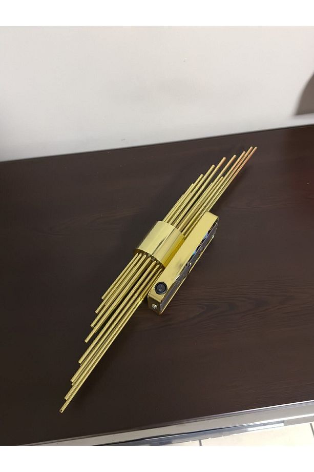 Pilli Duvar Aplik Pilli Duvar Aplik Aydınlatma Gold Led Duvar Lambası - 3