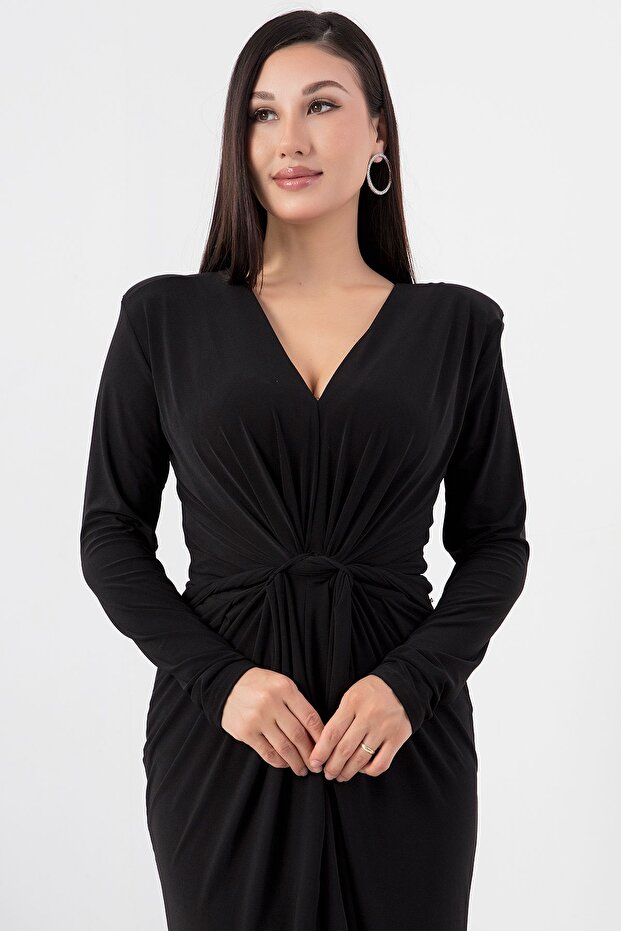 Rochie Sandy cu decolteu în V și mânecă lungă NY4411 - 2