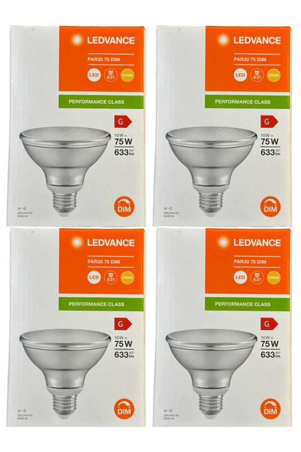 Ledvance 10W (75W) 2700K (Sarı Işık) Par30 E27 Duylu Dim Edilebilir Led Spot (4 Adet) - 1