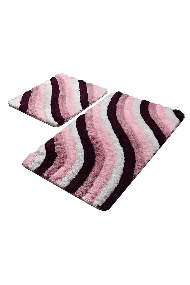 Colorful Mor 2'li Set Banyo Halısı Yıkanabilir, Kaymaz Taban Akrilik - 2