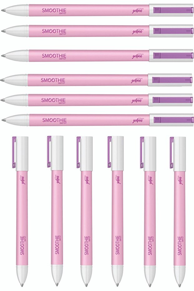 قلم جل سموثي 0.7 ملم 12 عبوة وردي