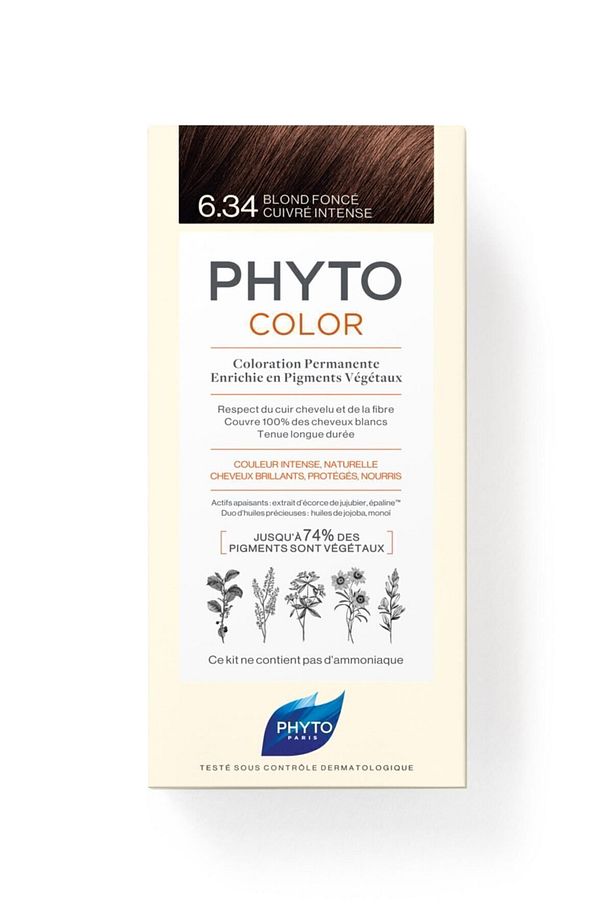 Phytocolor 6.34 Koyu Kumral Dore Bakır Amonyaksız Kalıcı Bitkisel Saç Boyası - 1