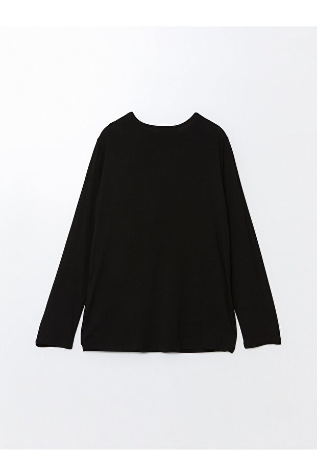 Gemusterte Damenbluse mit langen Ärmeln und Bindekragen - 2