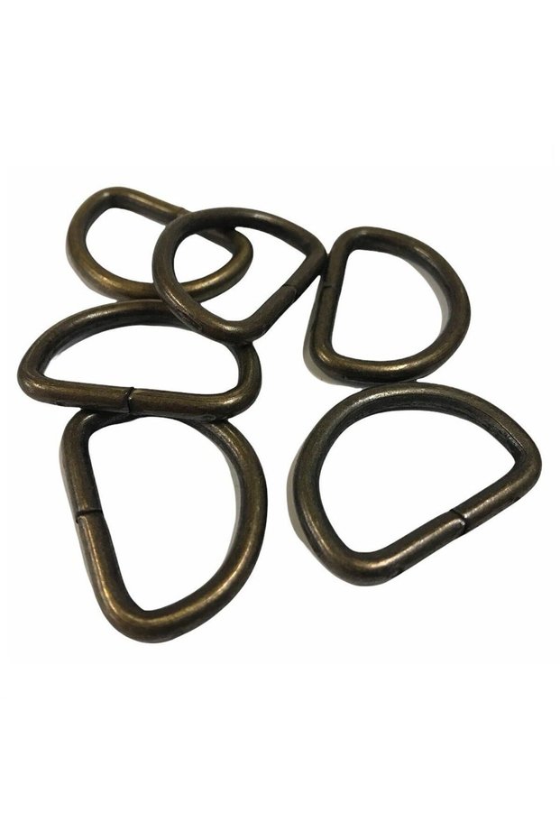 D Metal Ring, D Ring for Bag Handle 25Pcs Antique Coffee 2.5cm