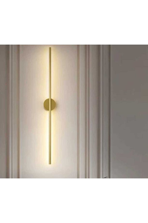 Modern Pilli Aplik Tak Çalıştır Kablosuz Ledli Aplik Eskitme Gold Pil  Dahildir A0-11 70cm - 1