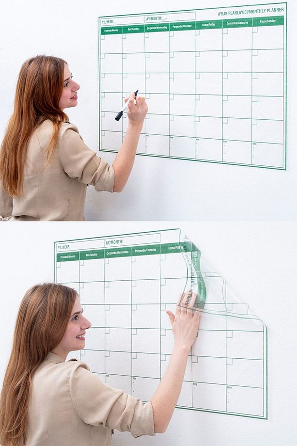 85x56cm Pratik Tutunabilir Akıllı Kağıt Yazı Tahtası Aylık Takvim Planlayıcı - 1