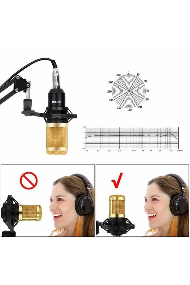 Profesyonel Mikrofon Kitleri V8 Ses Kartı Ile Karaoke Mikrofon Standı Kondenser Usb Mikrofon Bm800 - 4