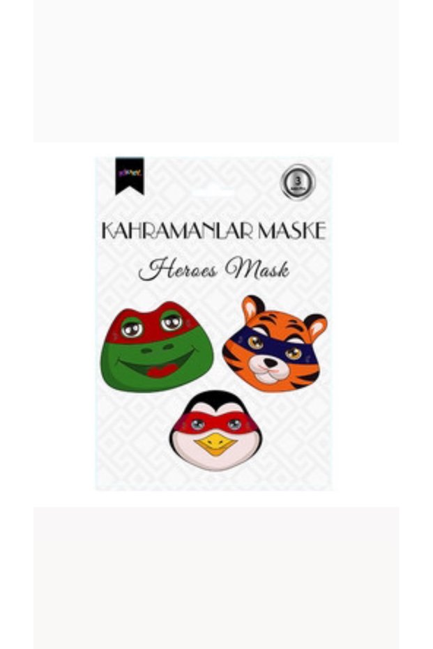 Set of 3 Heroes Themed Cardboard Masks, Fun and Colorful Design