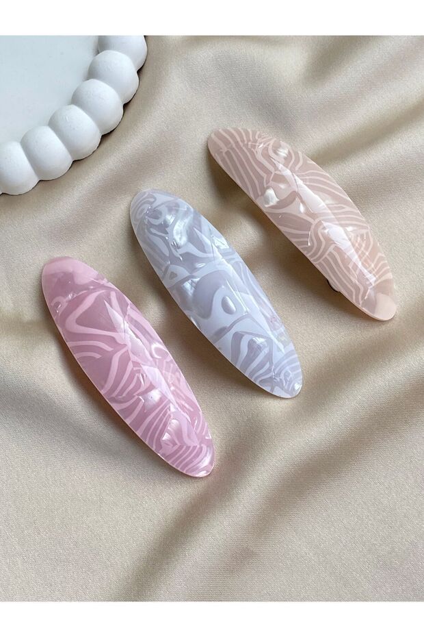 مشبك تلقائي ملون منقوش - 1