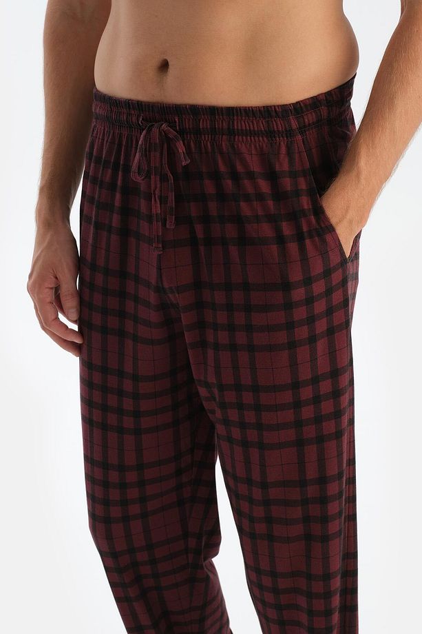 Mürdüm Bisiklet Yaka Uzun Kollu Tişört Pantolon Pijama Takımı - 6