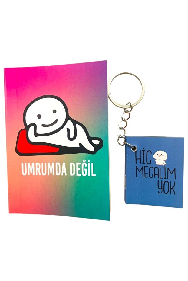 Small Notepad, Notebook Keychain Set, Double Notebook and Keychain Set, Fun Motivational Set - 2