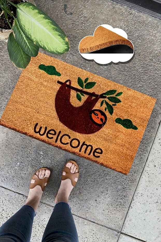 Coco Sloth Natural Koko Mat, Bristle Door Mat