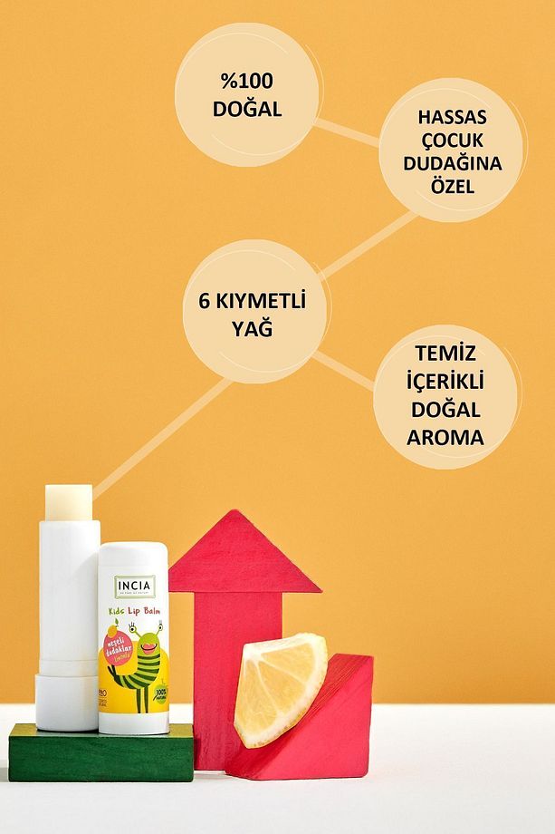 %100 Doğal Kids Dudak Besleyici Limon Bitkisel Nemlendirici Dudak Bakım Kremi 6 G - 5