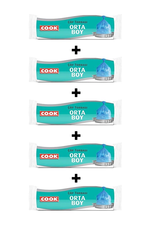 Çöp Torbası Orta Boy 5'li Paket - 1