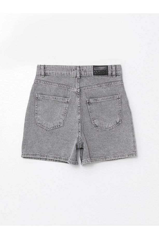 Yüksek Bel Standart Fit Kadın Jean Şort - 6